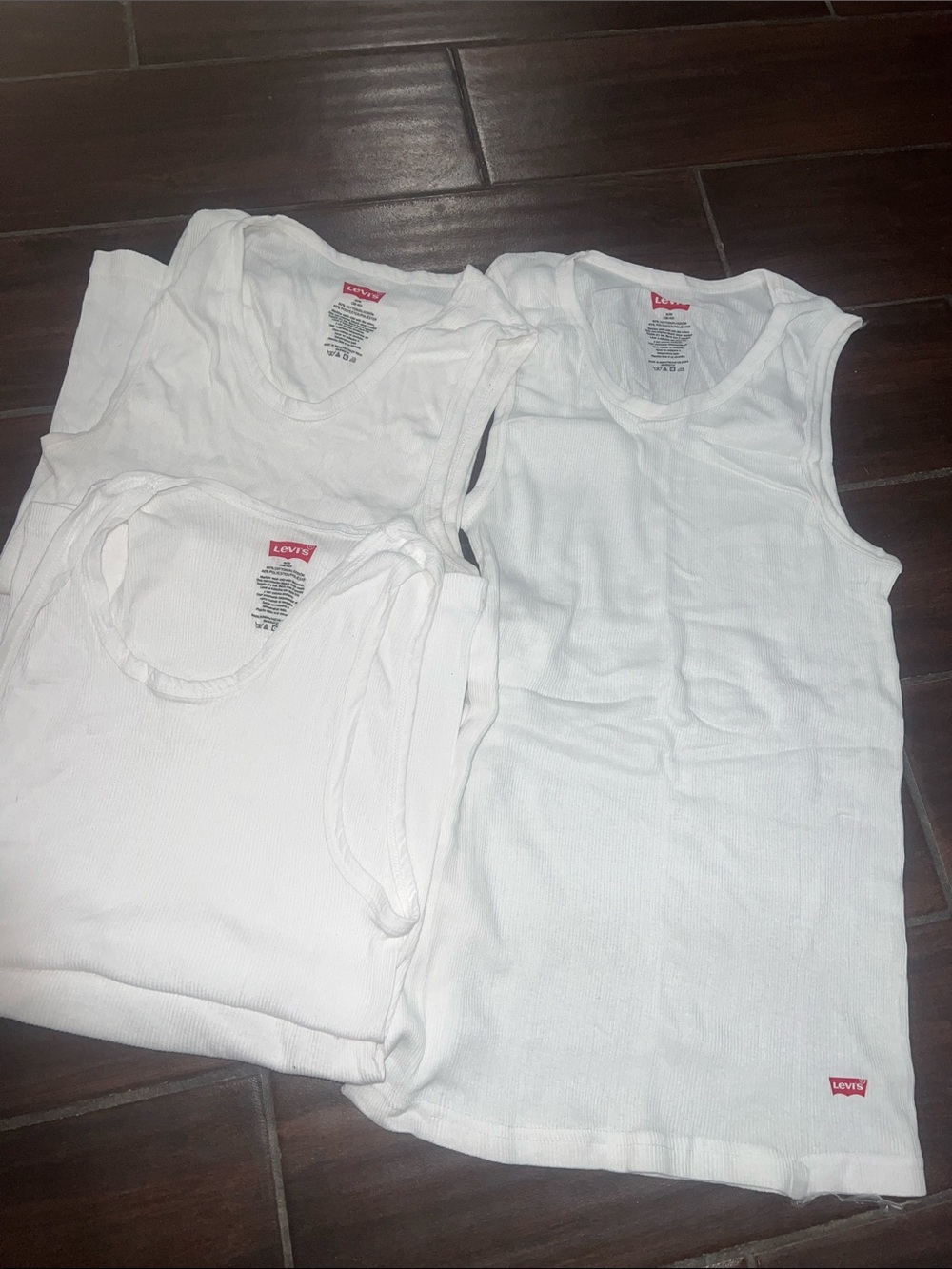 Levi's Kids White Ribbed Tank Tops - Pack of 5